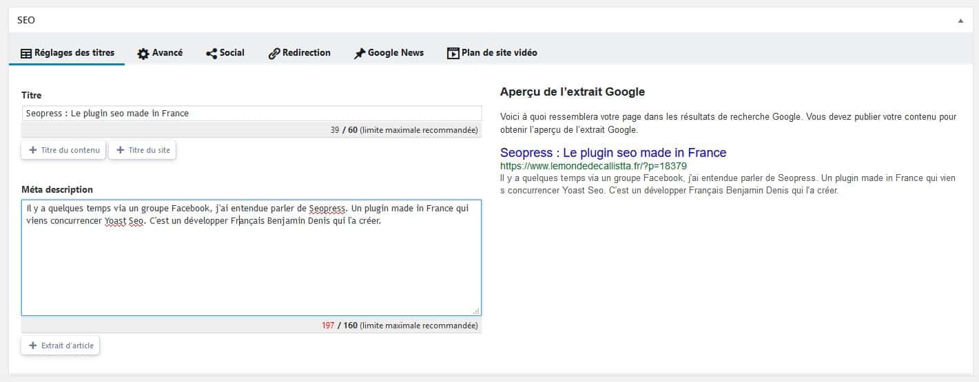 Seopress,Wordpress,Plugin,France,Yoas Seo,le carnet de calli