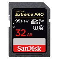 Carte Mémoire SDHC Sandisk Extreme Pro 32 Go jusqu'à 95 Mo/s, UHS-I, Classe 10, U3, V30