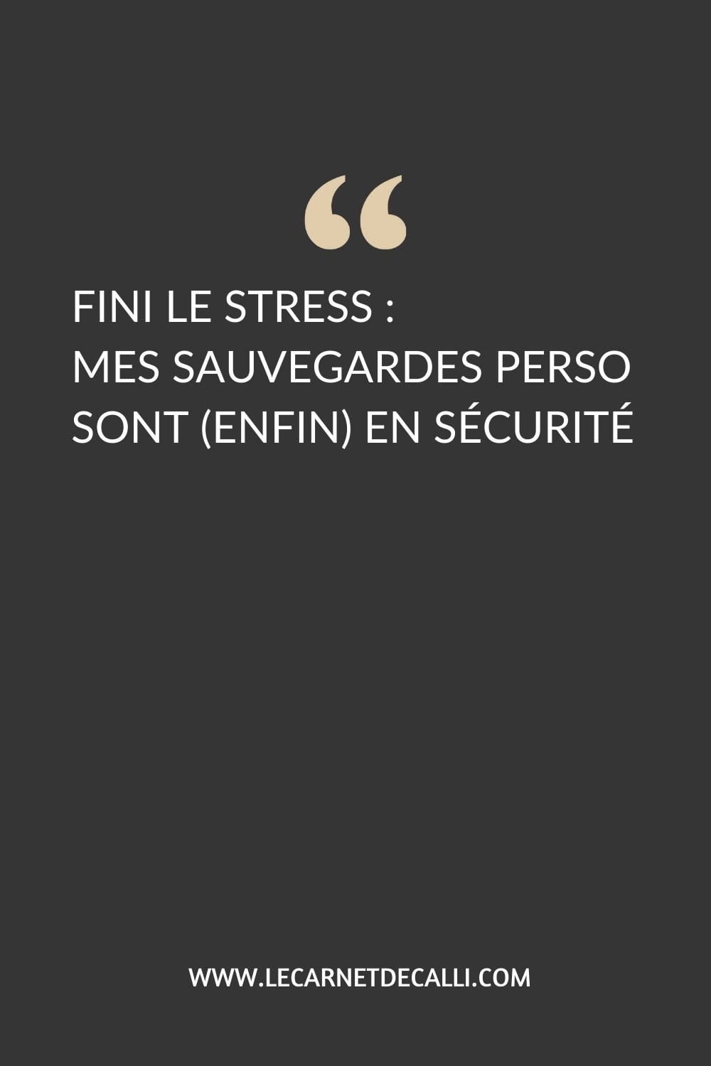 Fini le stress : mes sauvegardes perso sont enfin en sécurité