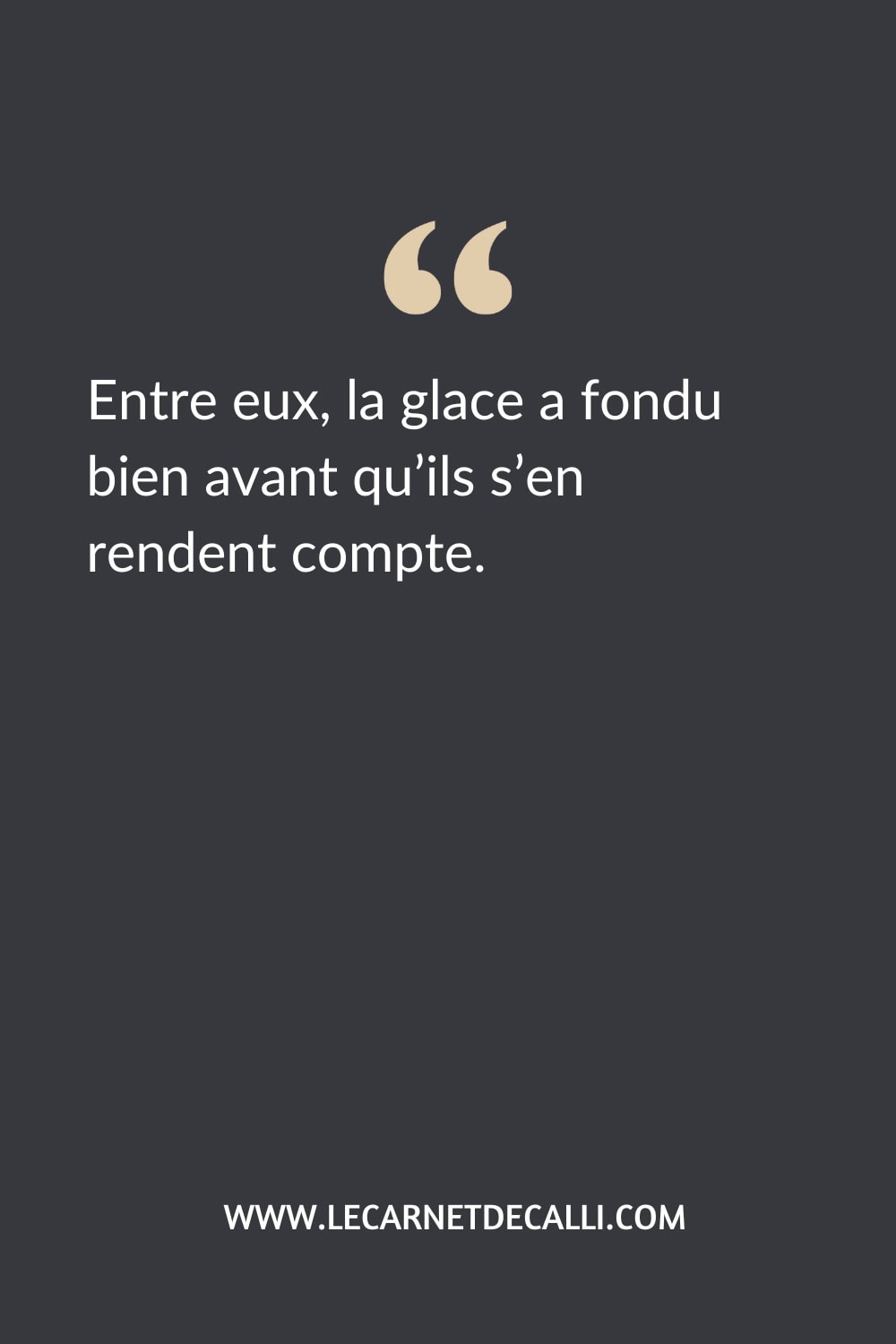 Citation du roman Les idoles du stade tome 3 de Jaci Burton : “Entre eux, la glace a fondu bien avant qu’ils s’en rendent compte.”