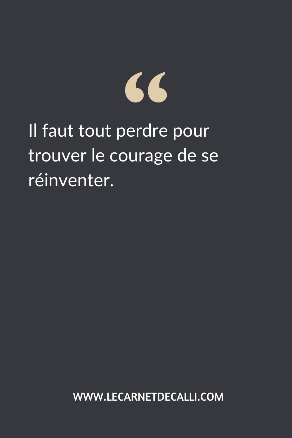 Citation inspirée du roman La Camarguaise : « Il faut tout perdre pour trouver le courage de se réinventer. »