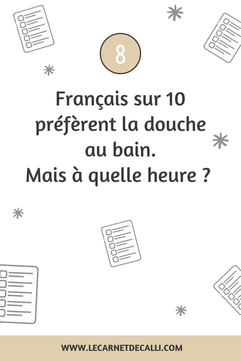 Épingle Pinterest - 8 Français sur 10 préfèrent la douche au bain, mais à quelle heure ?