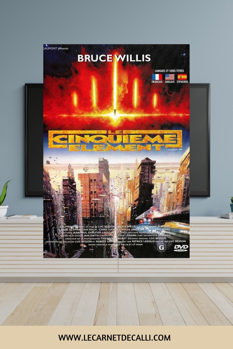 Jaquette DVD du film Le Cinquième Élément de Luc Besson (1997) avec Bruce Willis et Milla Jovovich
