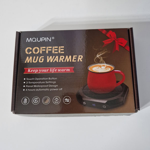 Boîte d'un chauffe-tasse électrique avec minuterie et 3 températures