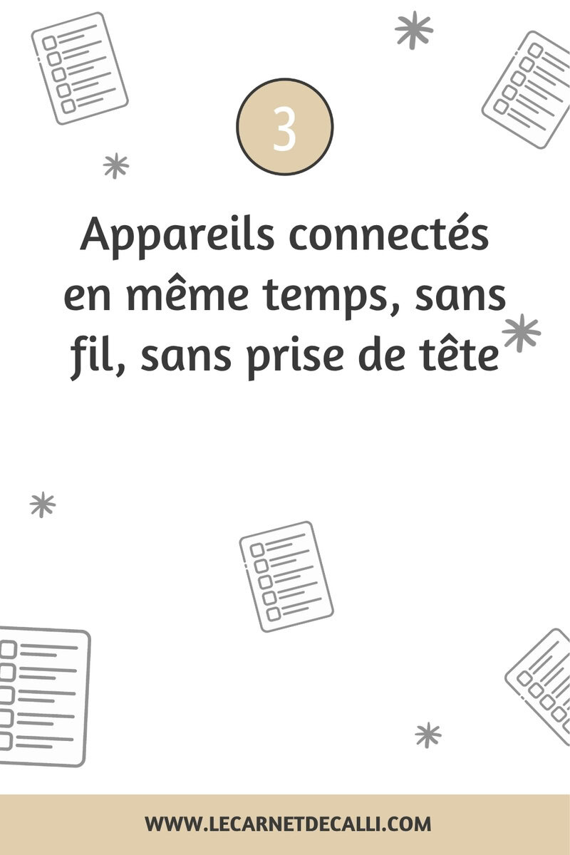 Épingle Pinterest - 3 appareils connectés en même temps sans fil sans prise de tête