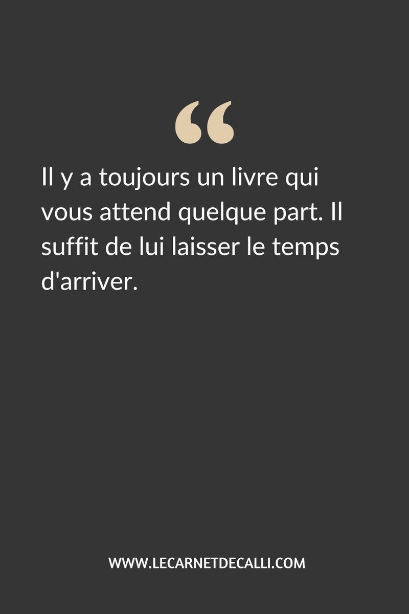 Citation lecture : il y a toujours un livre qui vous attend quelque part — Tag PKJ Le Carnet de Calli